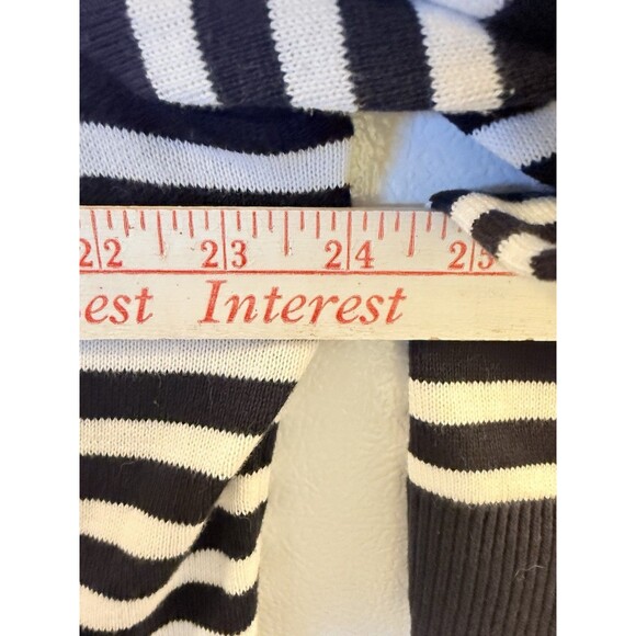 Christopher Banks Flower Embellished Cardigan Knit Navy White Striped Sweater XL - Picture 5 of 8